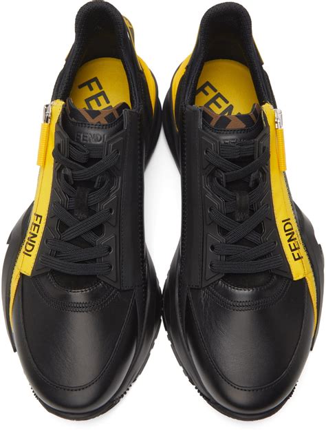 fendi tech sneakers black and yellow|Sneakers .